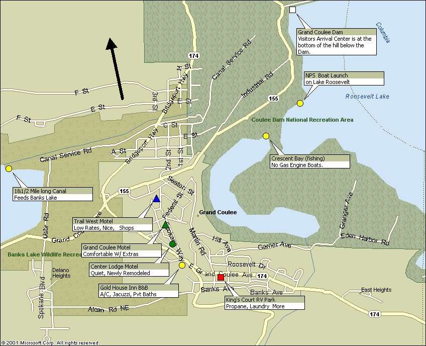 Grand Coulee Dam Area Weather Maps